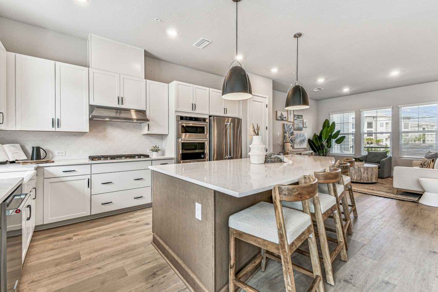 Representative furnished interior of a home built from the The Rainwater by David Weekley Homes in Emerald Landing at Waterside at Lakewood Ranch – City Homes, Sarasota (Image 4).