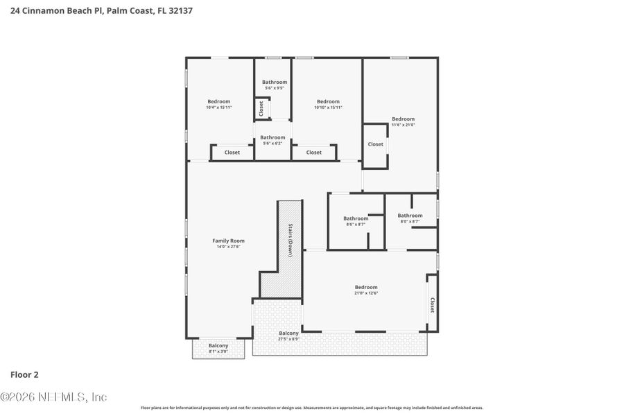 2D floor plan layout of this home in , Palm Coast, FL (Image 6).
