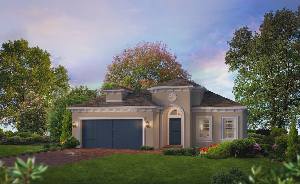Representative exterior photo of a completed home built from the Oakland by ICI Homes in Mosaic, Daytona Beach, FL (Image 2).