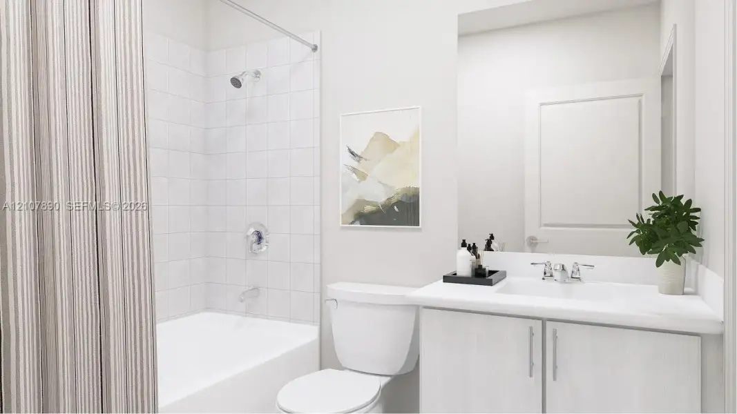 Furnished interior view inside a new home in Del Mar, Miami (Image 12).