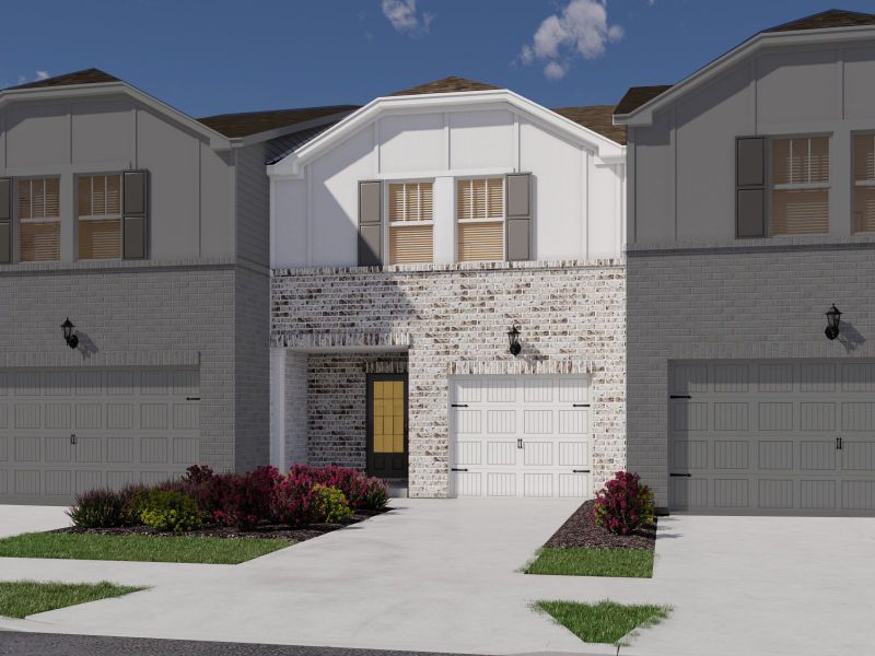Front exterior of a new home in Brooks Lake, Loganville, GA, highlighting curb appeal (Image 1). Front exterior of a new home in Brooks Lake, Loganville, GA, highlighting curb appeal (Image 1).
