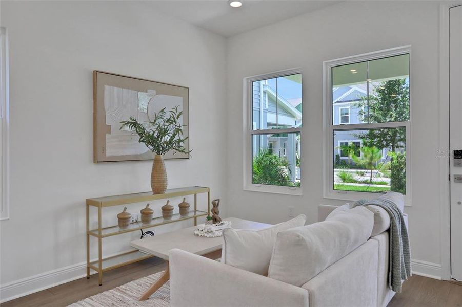 Furnished interior view inside a new home in Bungalow Walk at Lakewood Ranch, Sarasota (Image 14).