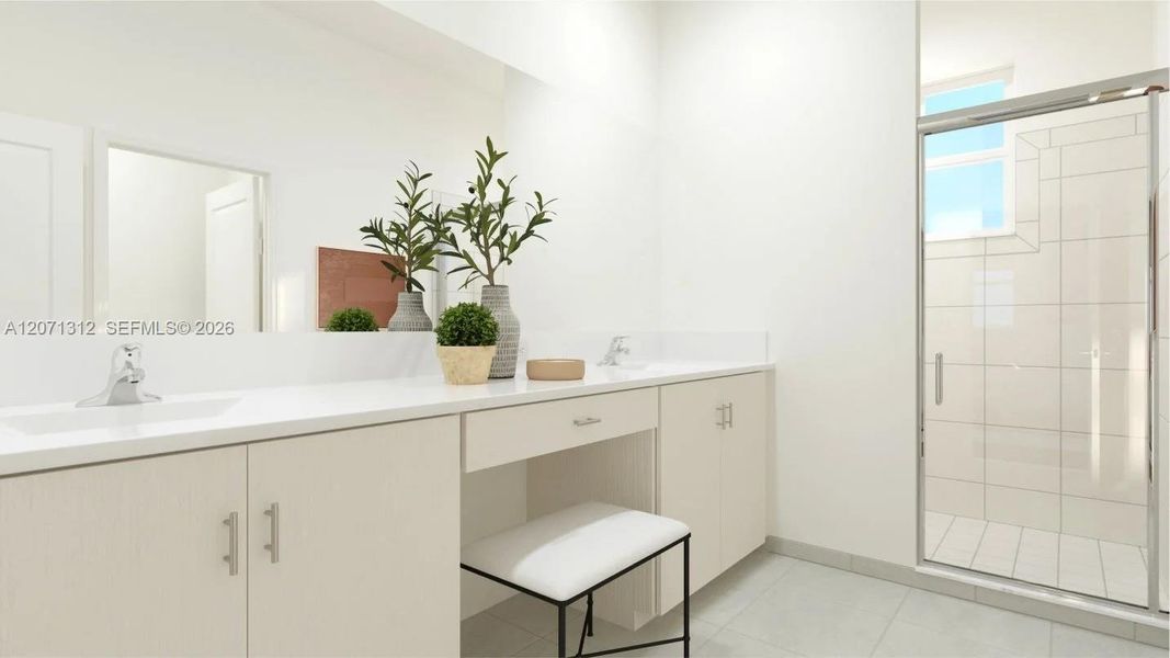 Furnished interior view inside a new home in Heron Pointe, Miami (Image 13). Furnished interior view inside a new home in Heron Pointe, Miami (Image 13).