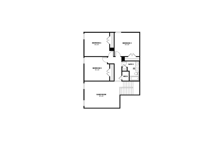 2D floor plan layout for the Ryman by Brightland Homes in McClure Farms, Columbia, TN (Image 4).