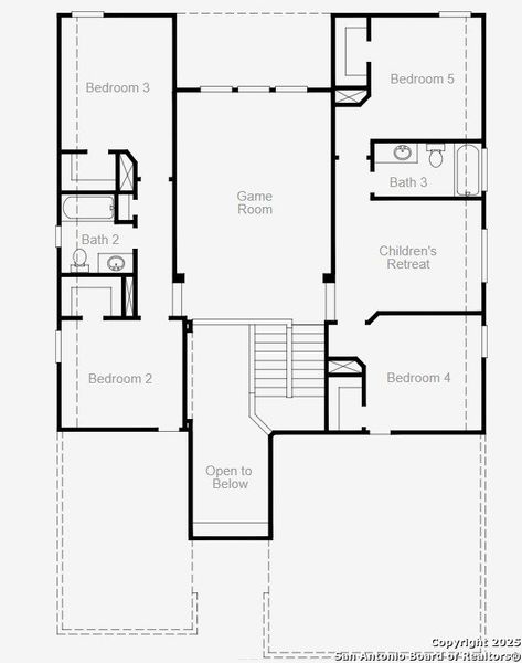 2D floor plan layout of this home in Buffalo Crossing, Cibolo, TX (Image 2).