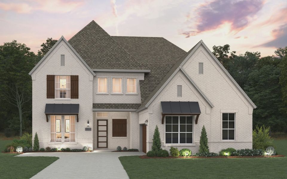 Representative exterior photo of a completed home built from the Danville by Chesmar Homes in Canyon Falls, Argyle, TX (Image 18).