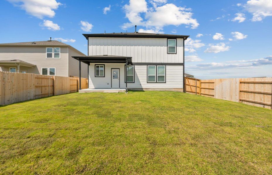 Exterior details and patio area of a home in Patterson Ranch, Georgetown (Image 23). Exterior details and patio area of a home in Patterson Ranch, Georgetown (Image 23).