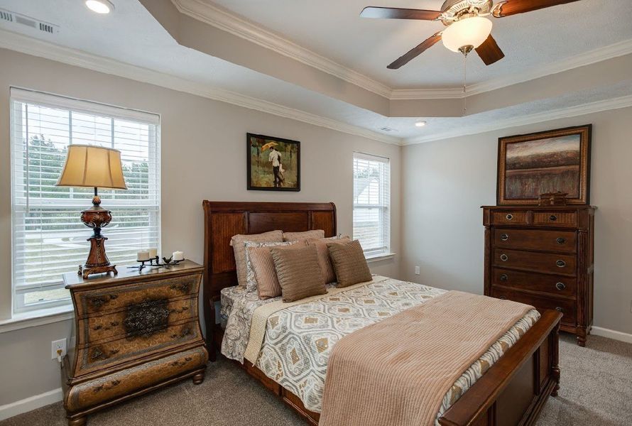 Primary Bedroom.

*Photos are from a staged model home of floor plan. Options and Selections may vary in actual home.