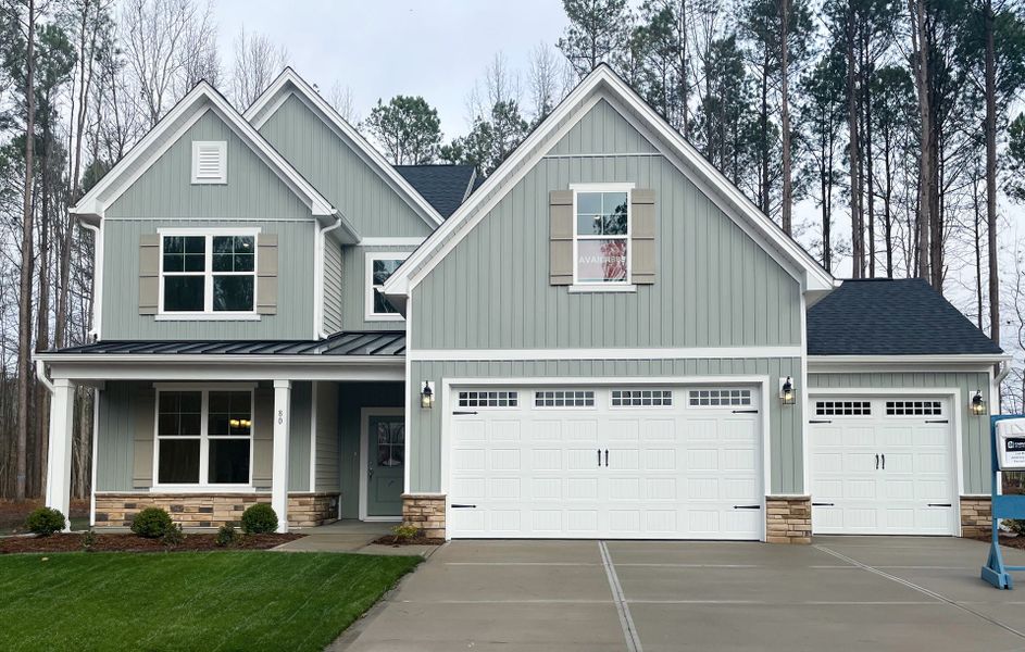 Representative exterior photo of a completed home built from the Fontana by Caruso Homes in Blue Run, Raleigh, NC (Image 27). Representative exterior photo of a completed home built from the Fontana by Caruso Homes in Blue Run, Raleigh, NC (Image 27).