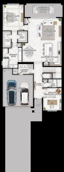 2D floor plan layout for the Solstice by GL Homes in Valencia Sky (55+), Naples, FL (Image 5).
