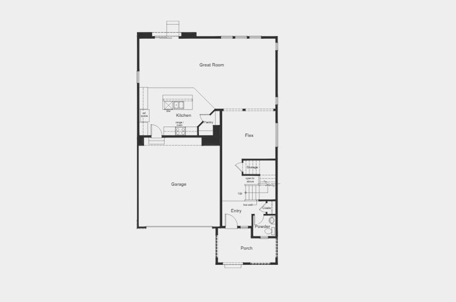 2D floor plan layout for the Plan 2504 by KB Home in Bennett Crossing Classic, Bennett, CO (Image 7). 2D floor plan layout for the Plan 2504 by KB Home in Bennett Crossing Classic, Bennett, CO (Image 7).