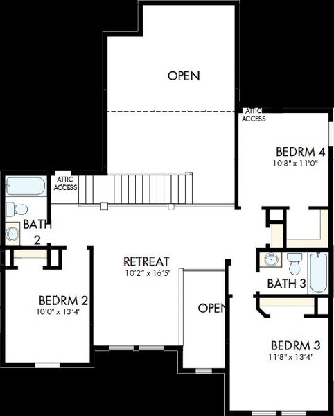 2D floor plan layout of this home in Windsong - Reserve Series, Boerne, TX (Image 3). 2D floor plan layout of this home in Windsong - Reserve Series, Boerne, TX (Image 3).