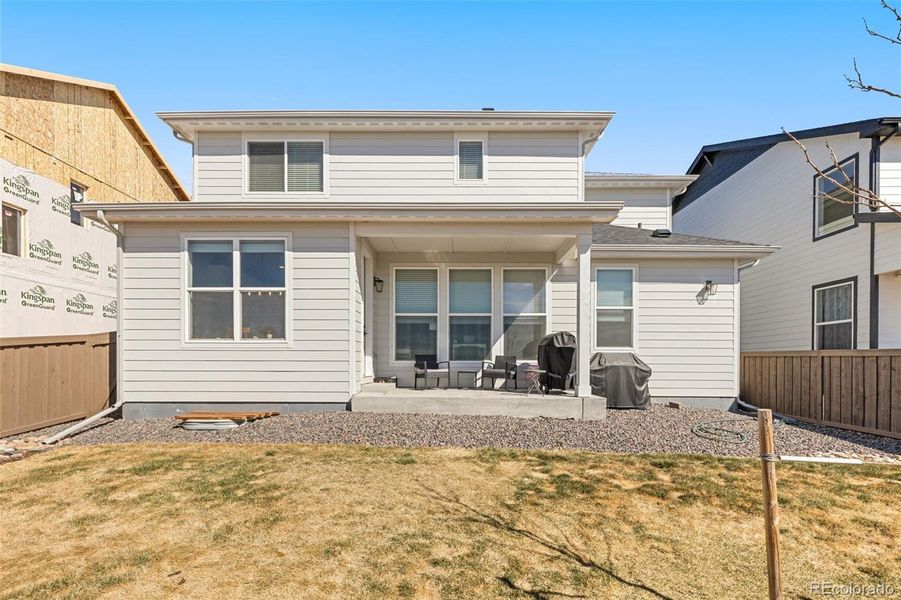 Exterior details and patio area of a home in Sterling Ranch, Colorado Springs (Image 22).