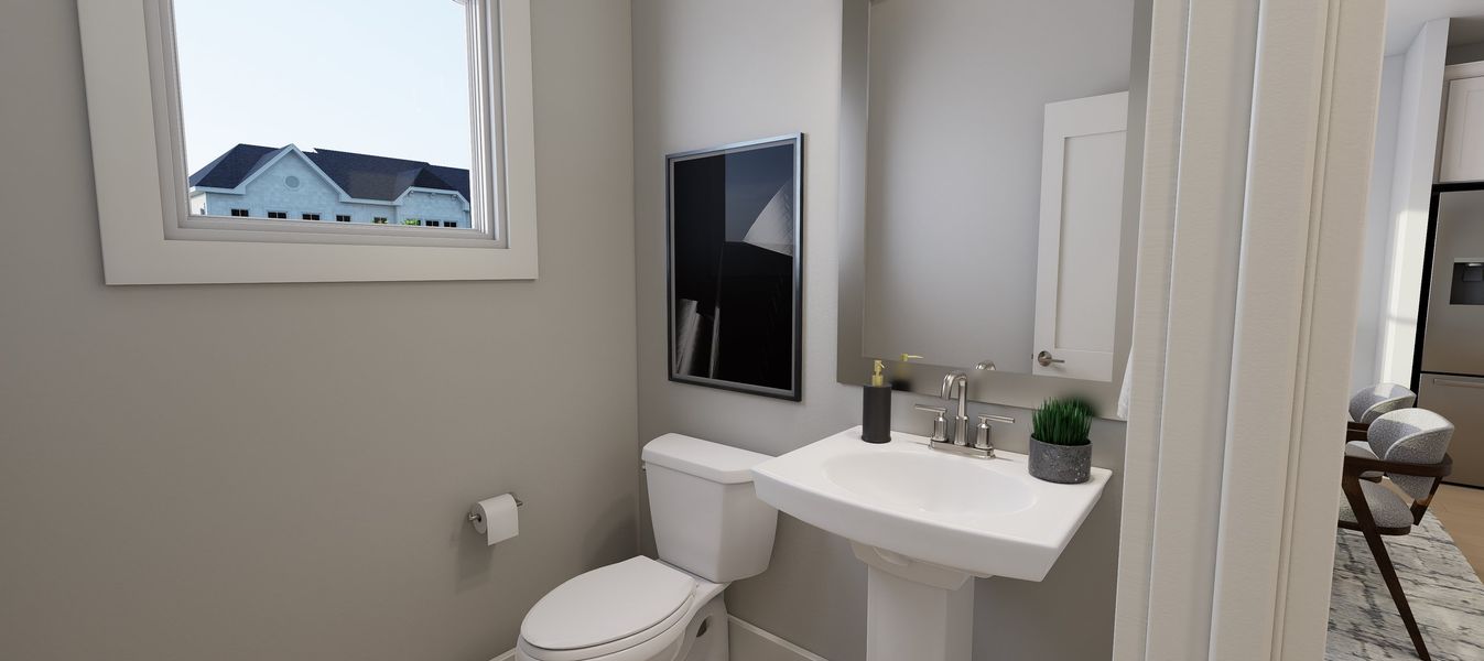 Representative furnished interior of a home built from the Cora - Midtown Collection by Baker Residential in Atwater Station - Midtown Collection, Fuquay Varina (Image 28).