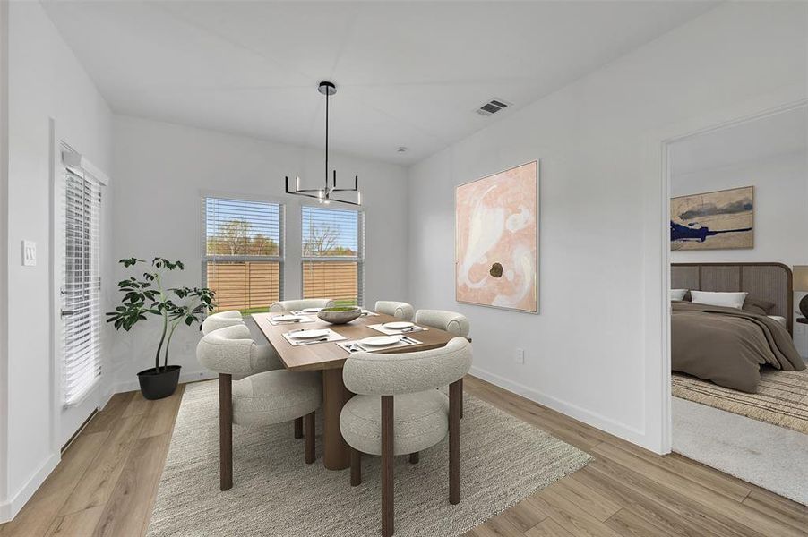 Furnished interior view inside a new home in Aspire at Reunion, Newark (Image 8).