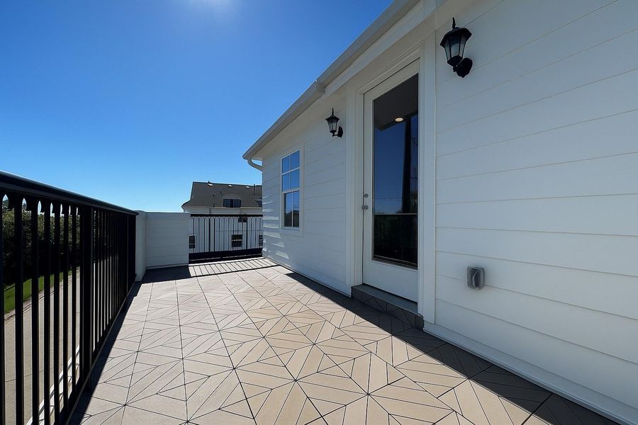 Spacious rooftop terrace!  Plenty of room for a table, chairs, BBQ grill, and potted plants!