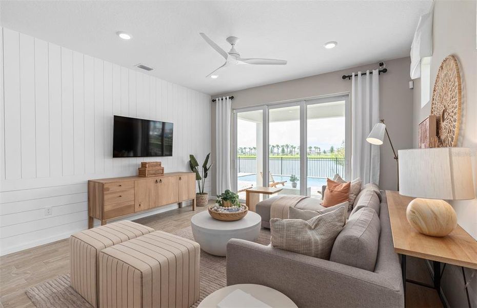 Furnished interior view inside a new home in Del Webb at Viera, Melbourne (Image 16). Furnished interior view inside a new home in Del Webb at Viera, Melbourne (Image 16).