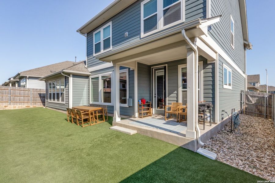 Exterior details and patio area of a home in Sunfield, Buda (Image 3). Exterior details and patio area of a home in Sunfield, Buda (Image 3).