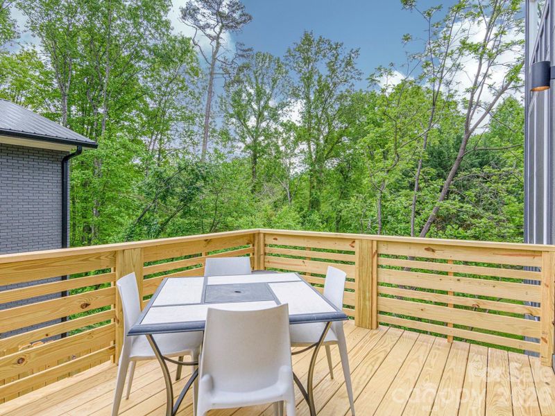 Exterior details and patio area of a home in , Asheville (Image 24).