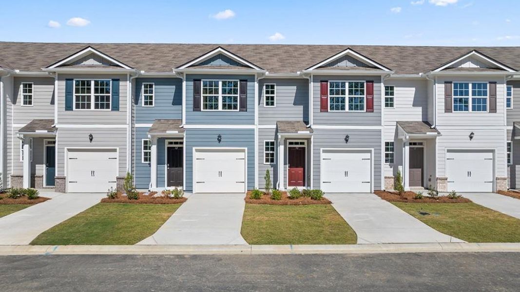 Front exterior of a new home in Old Summerville Village, Rome, GA, highlighting curb appeal (Image 1).