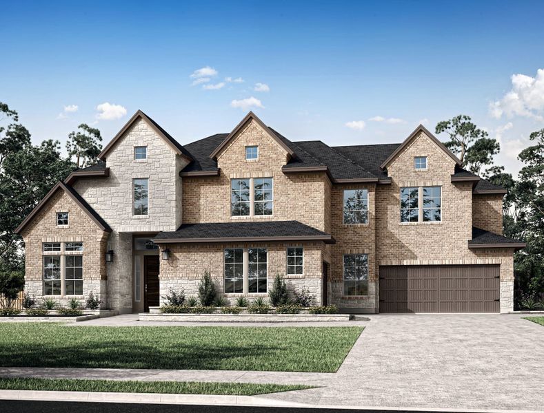 Representative exterior photo of a completed home built from the Trieste by Tri Pointe Homes in Woodson’s Reserve, Spring, TX (Image 22).