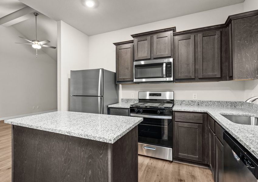 The kitchen of the Sabine has sprawling granite countertops. The kitchen of the Sabine has sprawling granite countertops.