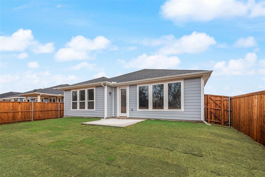 Exterior details and patio area of a home in Creekside of Crowley, Crowley (Image 4).