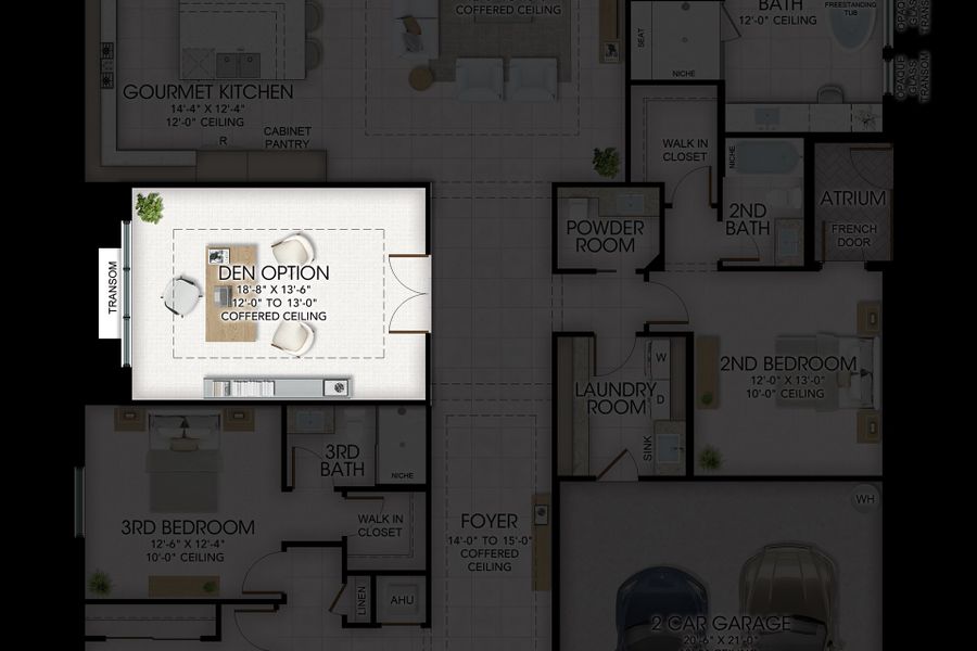 2D floor plan layout for the Addison by GL Homes in Valencia Del Mar, Boynton Beach, FL (Image 4). 2D floor plan layout for the Addison by GL Homes in Valencia Del Mar, Boynton Beach, FL (Image 4).