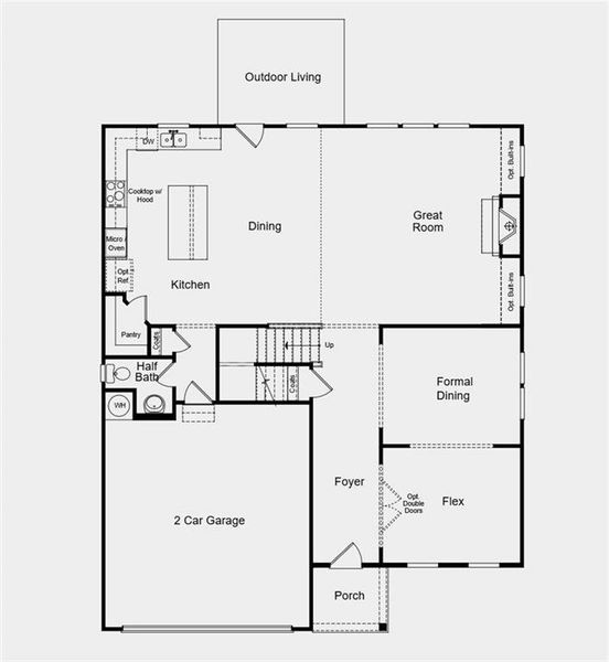 2D floor plan layout of this home in Falls Creek, Flowery Branch, GA (Image 3).