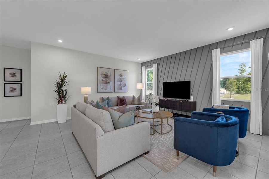 Furnished interior view inside a new home in Covered Bridge at Liberty Bluff, Haines City (Image 15). Furnished interior view inside a new home in Covered Bridge at Liberty Bluff, Haines City (Image 15).