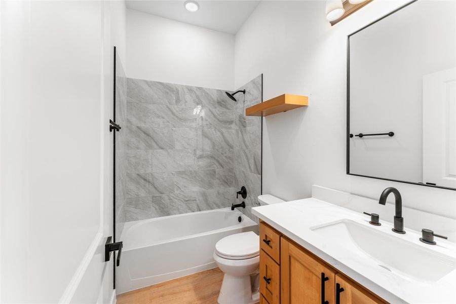 Guest Bathroom with built in floating shelf