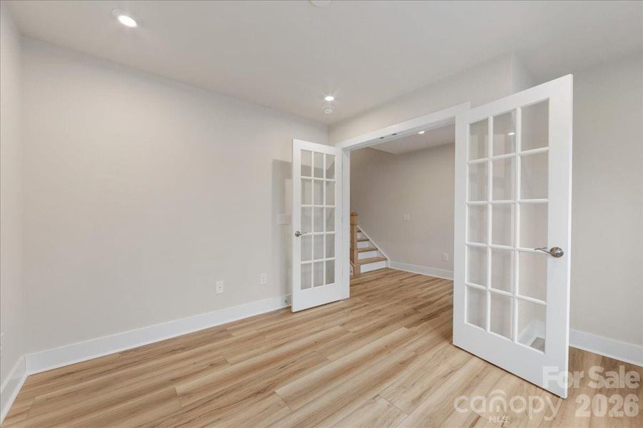 First Floor Flex Space with Double French Doors