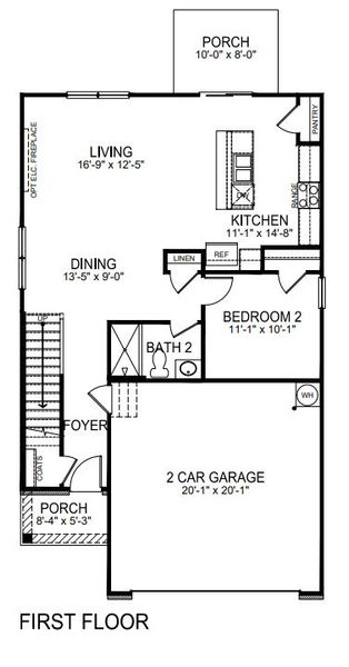 2D floor plan layout for the Walden by D.R. Horton in Wallace Springs, Statesville, NC (Image 3). 2D floor plan layout for the Walden by D.R. Horton in Wallace Springs, Statesville, NC (Image 3).