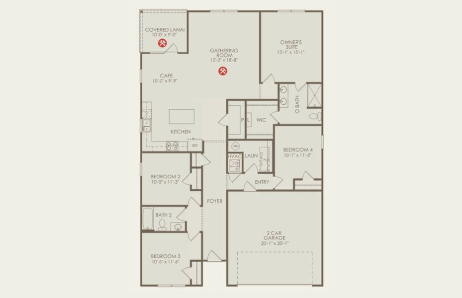 2D floor plan layout of this home in Grand Arbor, Blythewood, SC (Image 5).