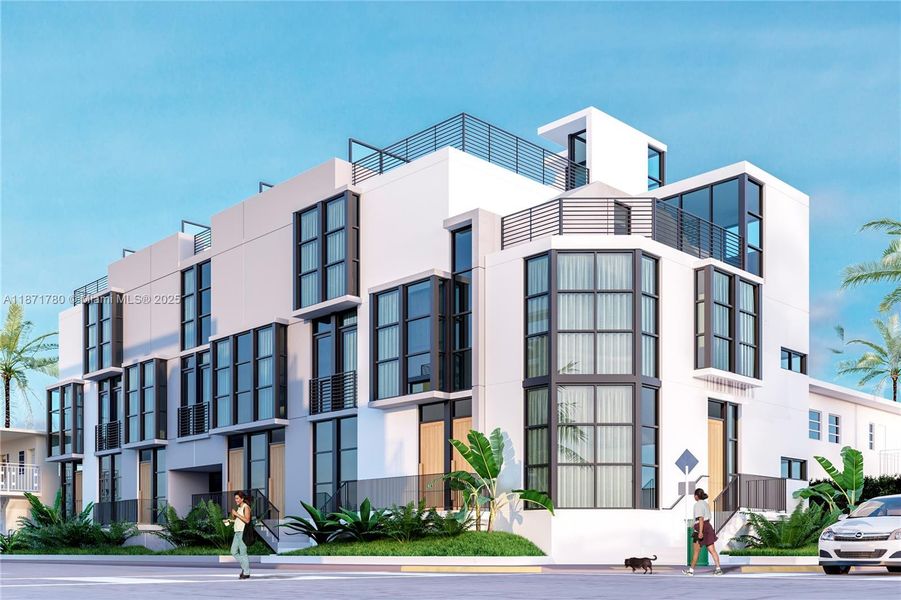 Front exterior of a new home in , Miami Beach, FL, highlighting curb appeal (Image 7).