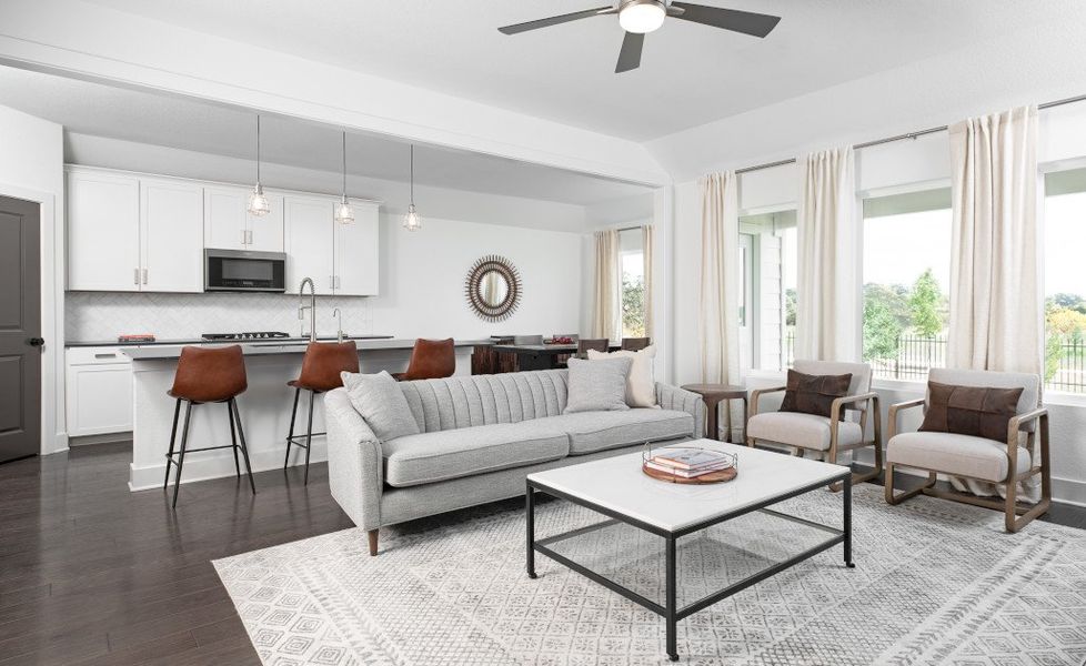 Representative furnished interior of a home built from the Manchester II by Ashton Woods in Willow Springs, Buda (Image 4).