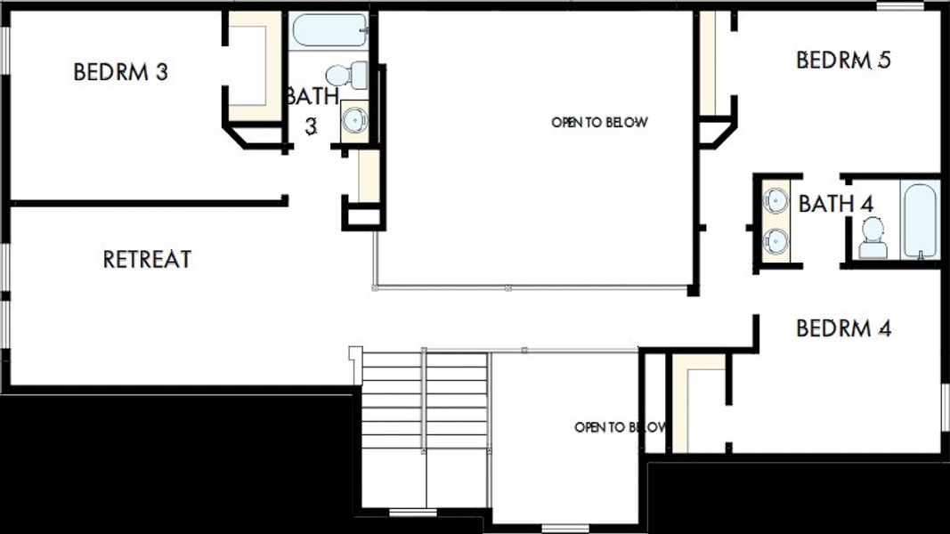 2D floor plan layout of this home in The Woodlands Hills 70’, Willis, TX (Image 3).