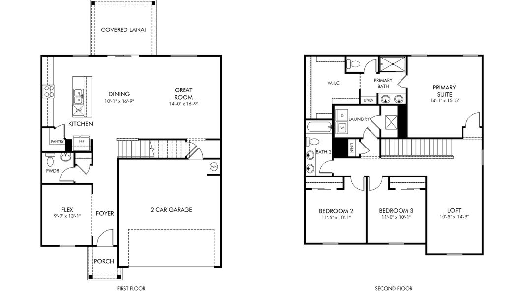 2D floor plan layout of this home in Kings Creek - Premier Series, Jacksonville, FL (Image 2). 2D floor plan layout of this home in Kings Creek - Premier Series, Jacksonville, FL (Image 2).