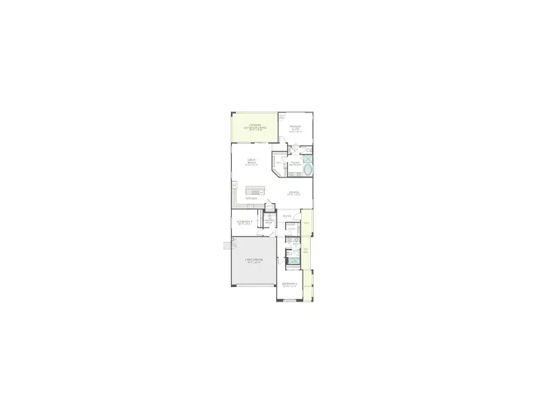 2D floor plan layout for the Fremont Plan 3504 by Tri Pointe Homes in Waterston Central, Gilbert, AZ (Image 3).