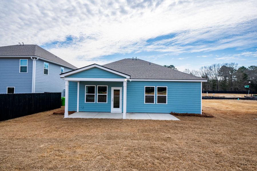 Exterior details and patio area of a home in Monroe Preserve, Chapin (Image 29).