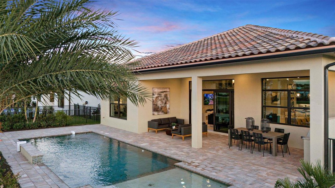 Exterior details and patio area of a home in Cresswind Palm Beach at Westlake, Westlake (Image 22).