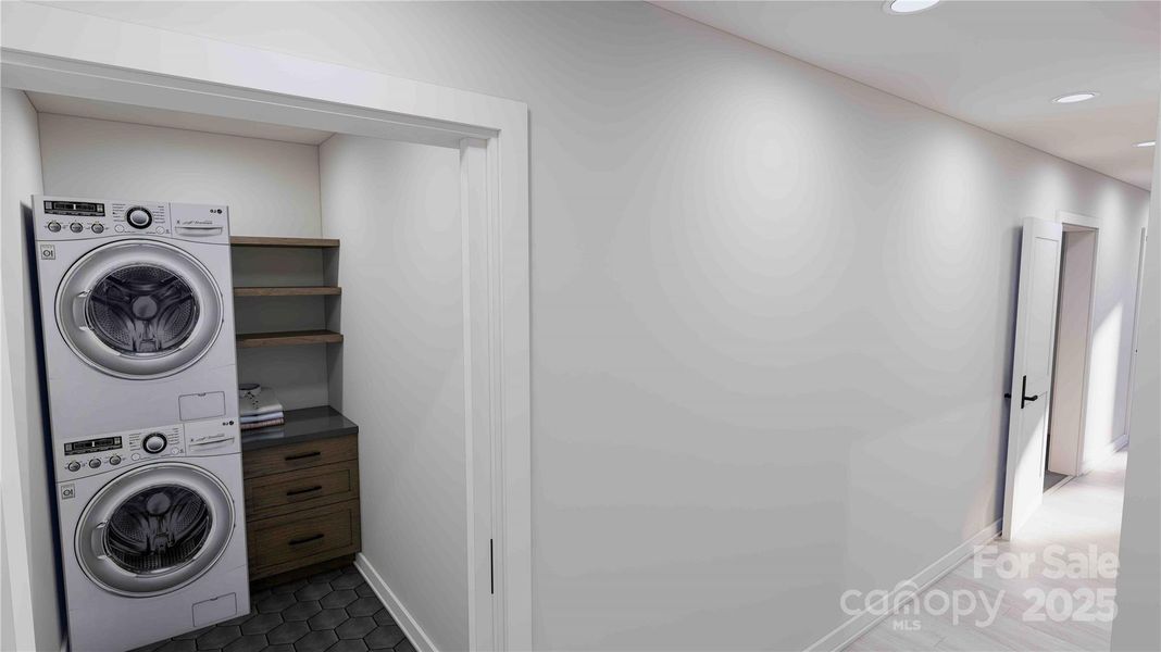 Lower level laundry rendering