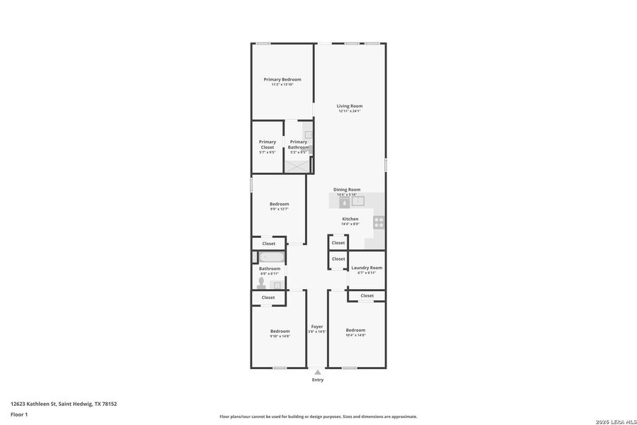 2D floor plan layout of this home in Spring Grove, St. Hedwig, TX (Image 2).