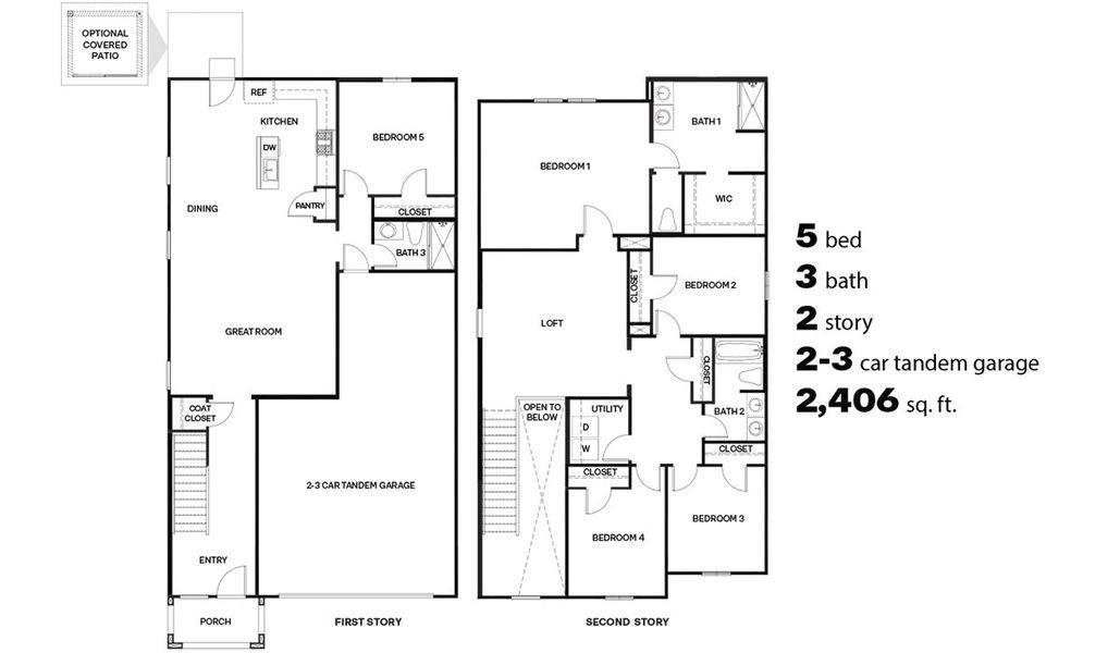 2D floor plan layout for the C30K - Kleindale by D.R. Horton in Hanson Ridge, Vail, AZ (Image 3).