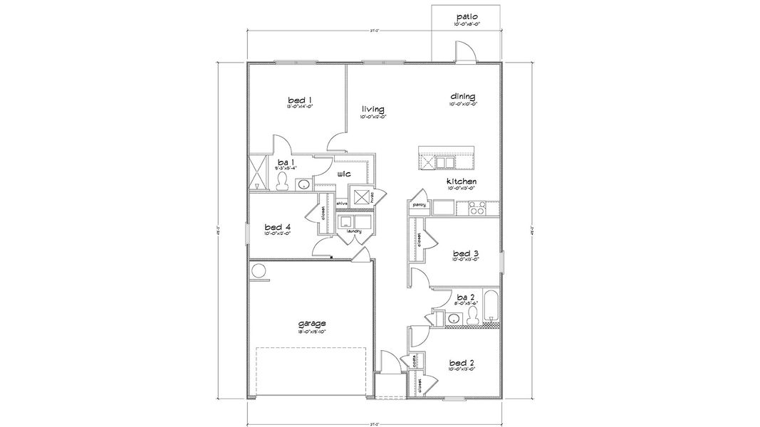 2D floor plan layout of this home in Magnolia at the Bluffs Phase 3, Freeport, FL (Image 3). 2D floor plan layout of this home in Magnolia at the Bluffs Phase 3, Freeport, FL (Image 3).
