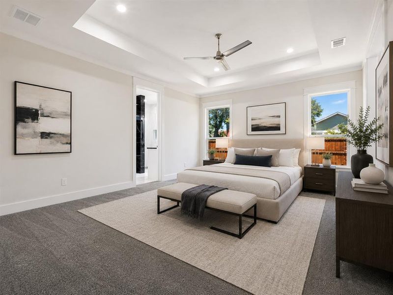 Master Bedroom with tray ceilings Master Bedroom with tray ceilings