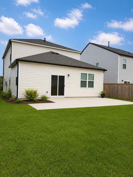 Exterior details and patio area of a home in Pine Hills at Cane Bay, Summerville (Image 3).
