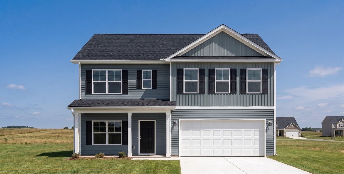Representative exterior photo of a completed home built from the Adger 4-Bedroom by Hurricane Builders in Emanuel Creek, West Columbia, SC (Image 2). Representative exterior photo of a completed home built from the Adger 4-Bedroom by Hurricane Builders in Emanuel Creek, West Columbia, SC (Image 2).