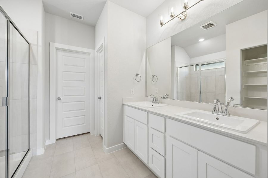Primary Bathroom in the Oscar home plan by Trophy Signature Homes – REPRESENTATIVE PHOTO