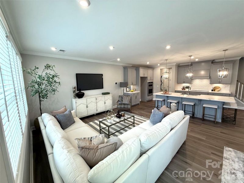 Furnished interior view inside a new home in The Townes at Wade Ardrey, Charlotte (Image 11). Furnished interior view inside a new home in The Townes at Wade Ardrey, Charlotte (Image 11).